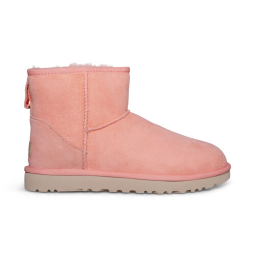 UGG CLASSIC MINI II SHELL PINK SUEDE SHEEPSKIN WOMEN'S BOOTS SIZE US 8/UK 6 NEW