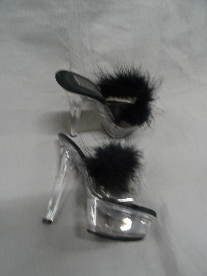 Pleaser Tacones Mujer 6 Negro Transparente Exótico Bailarina Usado Fabulicioso Sensual-601F Foto 4 de 4