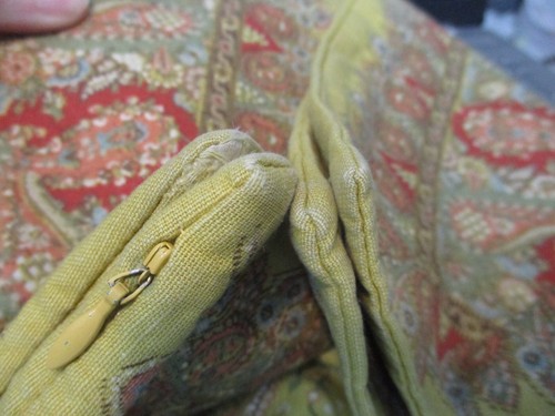 Pair (2) Pottery Barn Yellow Red Paisley Cotton Linen 24 x 24 Pillow Covers - Picture 10 of 11