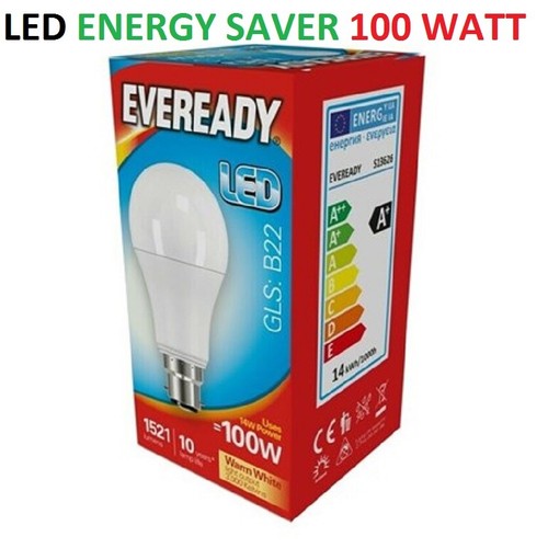 5 X EVEREADY LED Light Bulbs BC B22 Bayonet WARM WHITE 60W & 100W GLS Lamp - Picture 5 of 5