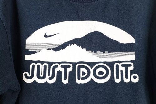 Vintage Nike Mens Medium Faded Spell Out Travis Scott Mini Swoosh T-Shirt Blue - Picture 8 of 9