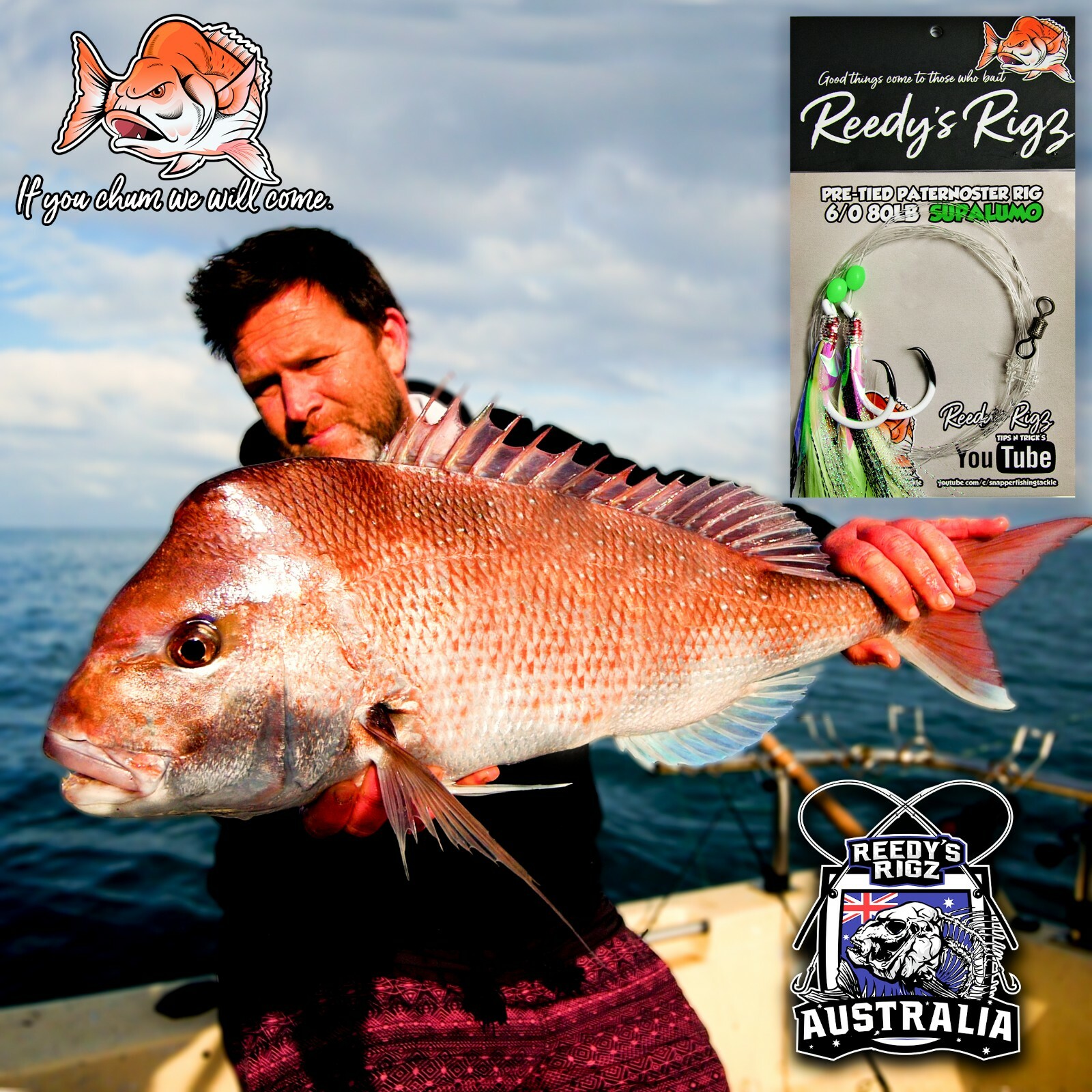 4x Reedys Rigs Snapper Rig Paternoster ULTRA Rig Lumo Hook UV Quality - Picture 4 of 22
