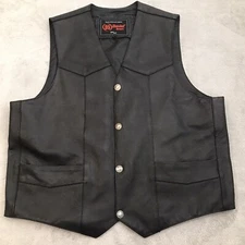 Daniel Smart Leather Vest Mens 4XL Concealed Carry Motorcycle Buffalo Nickel