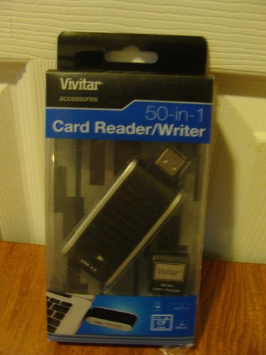 VIVITAR 50-IN-1 Card Reader/Writer SD/Micro SD/CF/XD Plug and Play Install NEW! - Picture 2 of 4