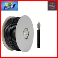 RG6 Double Shielded Coaxial Cable 100m Reel Black Satellite Aerial HD