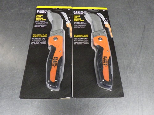 2 NEW! KLEIN TOOLS Folding Cable Skinning Utility Knifes 44218