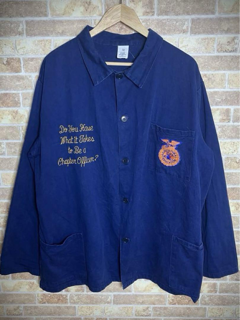 US Customized FFA Coverall Jacket BLUE Navy Men Size 58 US Customized FFA Coverall Jacket BLUE Navy Men Size 58