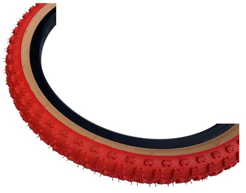 Baldys 20 x 2.125 BMX Mountain Bike RED / TAN WALL Knobby Tread TYREs TUBEs - Picture 6 of 17