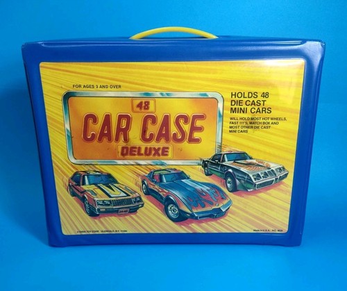 Vintage 48 Car Case Deluxe Blue Tara Toy Corp USA No M20 w/ 4 Blue Trays