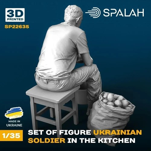 1:35 Models and figure Ukrainian soldier in kitchen Scale Figure Spalah SP22635 - Bild 3 von 3