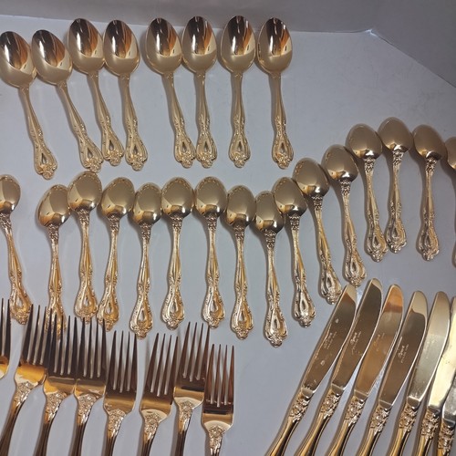 Vintage Rogers Bros Gold Electroplated Flatware 54 Pc Korea Ornate Excellent - Picture 10 of 20