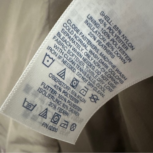 Land’s End Daunen gefütterte Weste braun klein durchgehender Reißverschluss Taschen Outdoor Gorpcore neu ohne Etikett - Bild 10 von 15