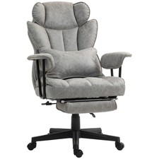 HOMCOM Ergonomic Office Chair w/ Foot Rest, Grey, Refurbished