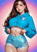 D.Va Soft Pop Girl Over Watch Rainbow Holo Full Art Waifu Pokemon Card