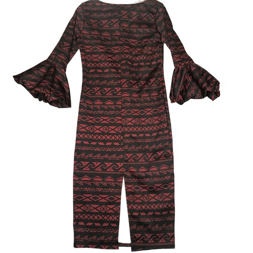 Vestido Ella Samani Talla Grande Negro Rojo Tribal/Azteca Nuevo con Etiquetas - Imagen 9 de 11