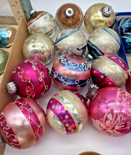 VTG 60 Christmas Ornaments Shiny Brite USA, Germany & Poland 1 origional SB box - Picture 19 of 24