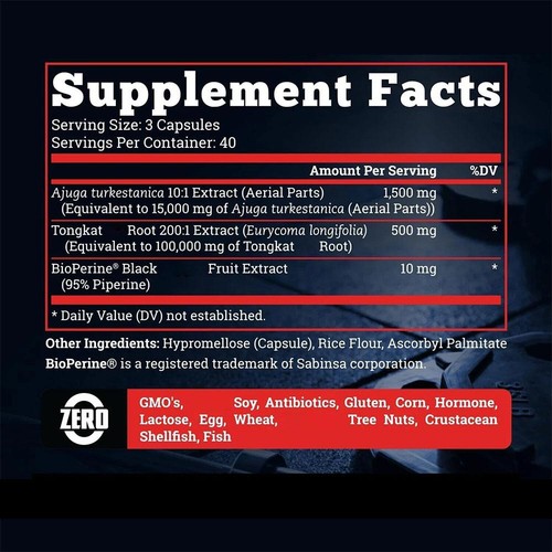 Turkesterona 15.000 mg, 120 cápsulas alimentos sin transgénicos y sin gluten GTR3 - Imagen 11 de 12