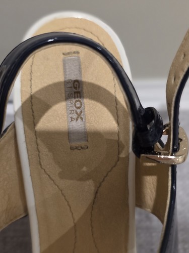 Chic GEOX Navy & White Wedge Sandals – Size EU 41, Worn Once - Picture 2 of 5