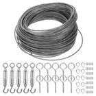  2 Sets Stainless Steel Wire Rope Kit Metal Cable Hanging Catenary
