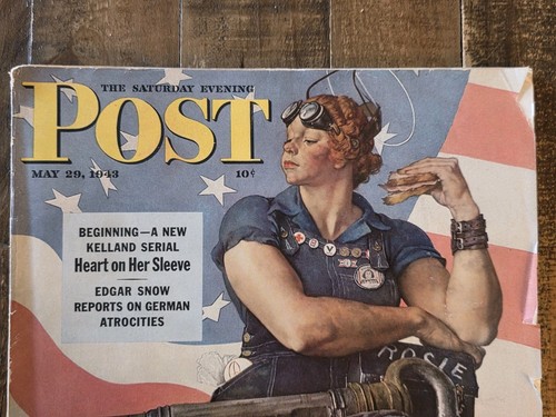Saturday Evening Post May 29 1943 Norman Rockwell WWII Rosie the Riveter - Picture 2 of 20