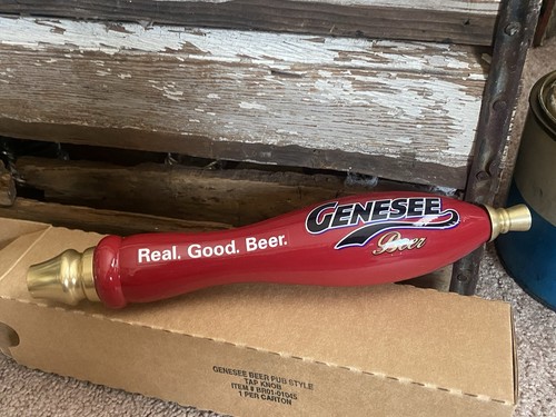 Vintage Genesee Beer Oil Can Beer Keg Tap Handle NIB New Bar Mancave Sign Orig. - Picture 5 of 7