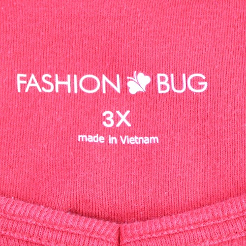 Fashion Bug Red Long-Sleeve V-Neck T-Shirt Women's 3X - Good Pre-Owned Condition - Bild 4 von 5