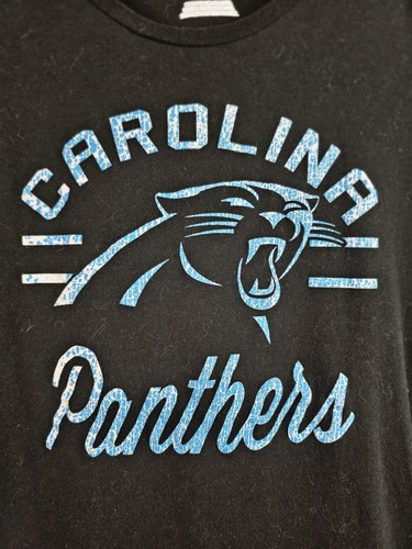 Carolina Panthers Women's Shirt Size XL Black Short Sleeve Majestic NFL Top - Picture 2 of 8