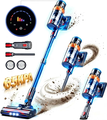 Cordless Vacuum Cleaner 65KPa 65mins Stick Lightweight for Carpet Hardwood Floor