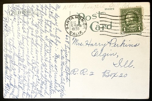 193O OCEAN PARK, VENICE in distance - SANTA MONICA CALIFORNIA Vintage Postcard - Picture 2 of 2
