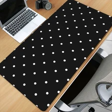 HOT-40*90cm1pc Black and white dots Printed Pad for Desk, Multi Functional XXL M