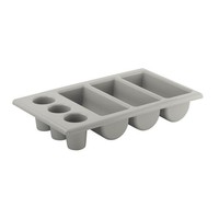 Aps BesteckbehäLter Gn 1/1 Besteckkasten 6 FäCher Gastro Kantine Grau