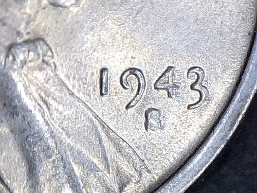1943-S Steel Lincoln Wheat Cent AU BU - DOUBLE DIE Error DDO in HAIR - WW2 Coin - Picture 3 of 16