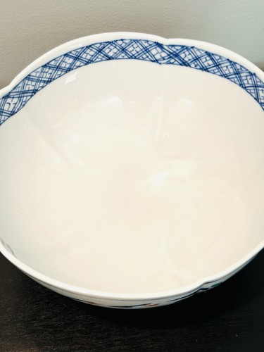 Vintage Imari Japanische Schale Blau Weiß Porzellan Vogel Gold Floral 8 1/4" - Bild 7 von 11