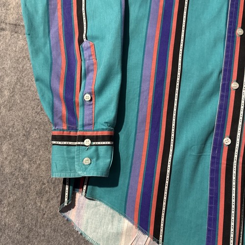 Camicia Vintage Wrangler Brushpopper Uomo 15 34 S/M Taglio Cowboy X Code Lunghe USA - Foto 2 di 9