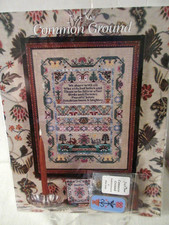 Just Nan COMMON GROUND Ctd Cross Stitch Pattern, Mini Slide & Embellishments