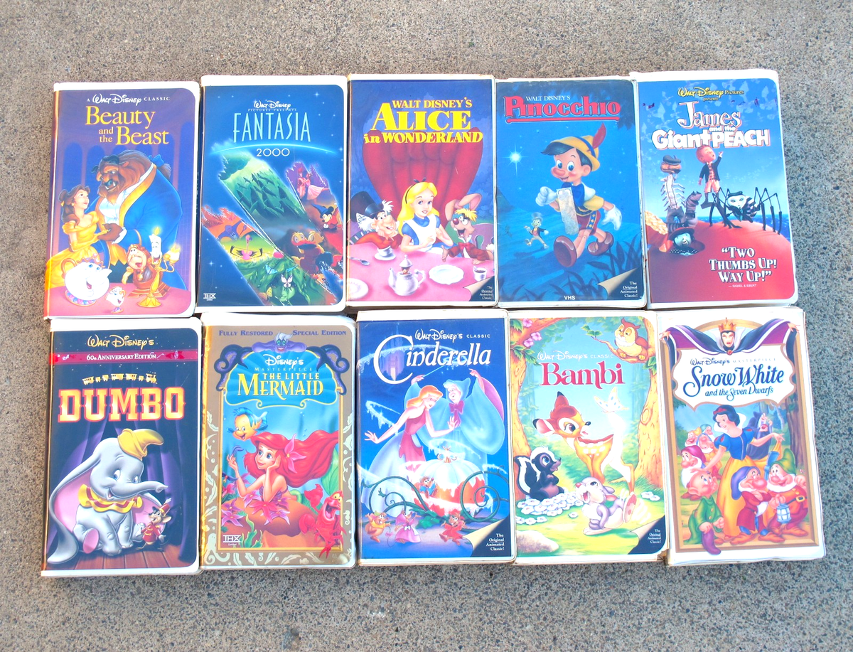 Lot of 10 Disney Masterpiece & Black Diamond VHS Tapes: Mermaid
