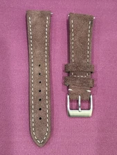 StrapsCo 20mm Brown Suede Watch Strap Premium Leather Quick Release