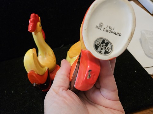 Jarrón vintage Holt Howard gallo una sal y un jarrón como está núcleo de cabaña estante cuidador - Imagen 14 de 15