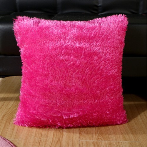 Plush Cushion Cover Solid Furry Pillowcase Pillow Case Home Sofa Decoration - Picture 20 of 27