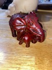 Vintage Solid Elephant Mom & Baby Resin Sculpture Figurine Statue Decor — photo 1