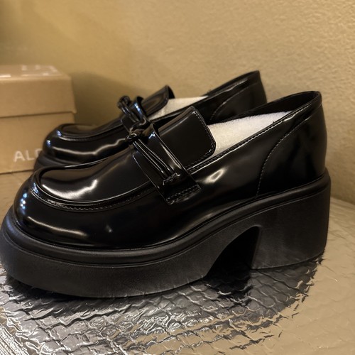 ALGF Wome’sn Classic Platform Chunky Penny Loafers Slip-On Shoes US Size 8 Black - Picture 15 of 19