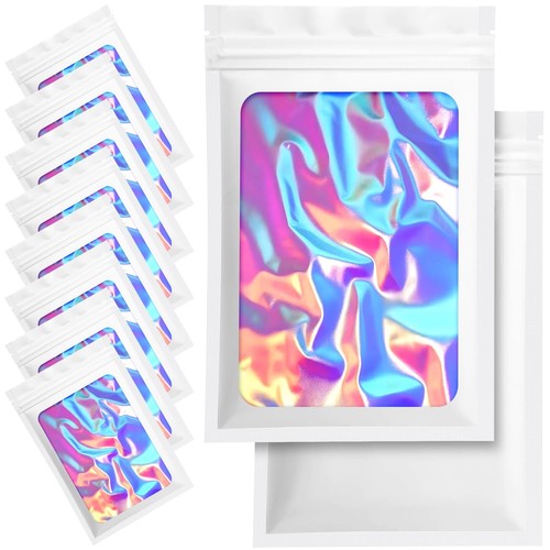 100 Pack Holographic Packaging Resealable Bags for Small Business -3.5 x 4.7 ... - Picture 1 of 7
