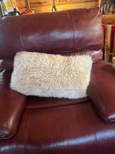 LL Bean real Sheepskin throw pillow, 11" X 22"