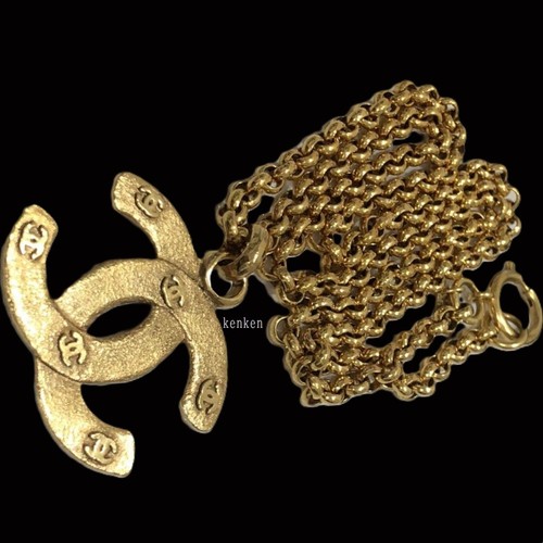 CHANEL Necklace Choker Coco Pendant AUTH kenkenjp Gold Logo Medal 79cm Vintage - Picture 7 of 12