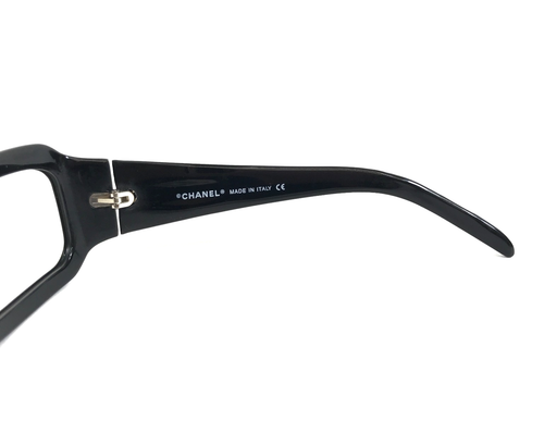 Chanel Eyeglasses Frames 5064-B c.501/13 Black Rectangle Crystals 61-17-125 - Picture 7 of 11