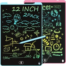 2 Pack 12 Inch LCD Writing Tablet, Electight Colorful Doodle Board, Eye Protecti