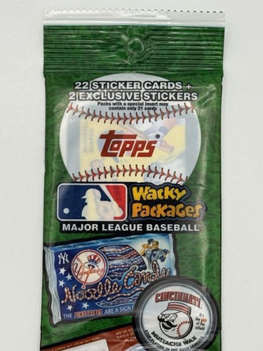 2016 Topps Wacky Packages Jumbo Rack Pack Major League Baseball 24 carte - Foto 3 di 6