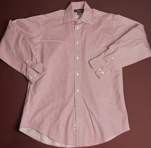 Faconnable Gingham Red Check Print Sport Shirt Size L - Picture 1 of 5