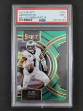 2023 Panini Select Football, Jalen Hurts, Die-Cut /5 Green Prizm, PSA 9, Eagles