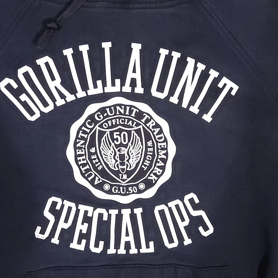 Sudadera con capucha vintage G Unit 50 centavos para hombre grande negra pesada Y2K sudadera hip hop Foto 4 de 4